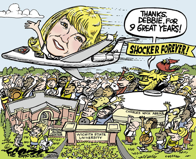 Richard Crowson's illustration of Debbie Kennedy saying goodbye